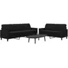 vidaXL Ensemble de canapés 2 pcs avec coussins Noir Velours