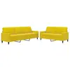 vidaXL Ensemble de canapés 2 pcs avec coussins Jaune Velours