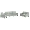 vidaXL Ensemble de canapés 4 pcs avec coussins Gris clair Velours