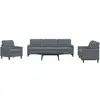 vidaXL Ensemble de canapés 4 pcs avec coussins Gris foncé Velours
