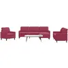 vidaXL Ensemble de canapés 4 pcs avec coussins Rouge bordeaux Velours