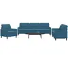 vidaXL Ensemble de canapés 3 pcs avec coussins Bleu Velours