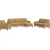 vidaXL Ensemble de canapés 4 pcs avec coussins Marron Velours