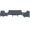 vidaXL Ensemble de canapés 3 pcs avec coussins Gris foncé Velours