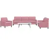 vidaXL Ensemble de canapés 3 pcs avec coussins Rose Velours