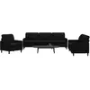 vidaXL Ensemble de canapés 3 pcs avec coussins Noir Velours