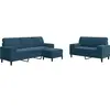 vidaXL Ensemble de canapés 3pcs et coussins et traversins bleu velours