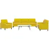 vidaXL Ensemble de canapés 3 pcs avec coussins Jaune Velours