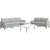 vidaXL Ensemble de canapés 3 pcs avec coussins Gris clair Velours