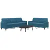 vidaXL Ensemble de canapés 2 pcs avec coussins Bleu Velours
