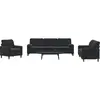 vidaXL Ensemble de canapés 3pcs et coussins et traversins noir velours