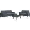 vidaXL Ensemble de canapés 3 pcs avec coussins et traversins velours