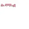 vidaXL Ensemble de canapés 4pcs et coussins et traversins rose velours