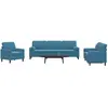 vidaXL Ensemble de canapés 3pcs et coussins et traversins bleu velours