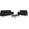 vidaXL Ensemble de canapés 2pcs et coussins et traversins noir velours