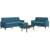 vidaXL Ensemble de canapés 3 pcs avec coussins Bleu Velours