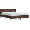 vidaXL Cadre de lit chêne marron 140x200 cm bois d'ingénierie et métal