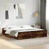 vidaXL Cadre de lit et tiroirs chêne fumé 200x200 cm bois d'ingénierie