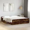 vidaXL Cadre de lit et tiroirs chêne fumé 150x200 cm bois d'ingénierie