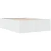 vidaXL Cadre de lit blanc 135x190 cm bois d'ingénierie