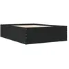 vidaXL Cadre de lit noir 140x190 cm bois d'ingénierie