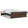 vidaXL Cadre de lit chêne marron 140x190 cm bois d'ingénierie et métal