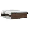vidaXL Cadre de lit chêne marron 120x200 cm bois d'ingénierie et métal