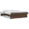 vidaXL Cadre de lit chêne marron 150x200 cm bois d'ingénierie et métal