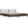 vidaXL Cadre de lit chêne marron 200x200 cm bois d'ingénierie et métal