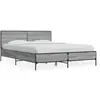 vidaXL Cadre de lit sonoma gris 140x190 cm bois d'ingénierie et métal