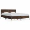 vidaXL Cadre de lit chêne marron 120x190 cm bois d'ingénierie et métal
