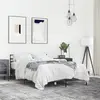vidaXL Cadre de lit chêne marron 135x190 cm bois d'ingénierie et métal