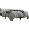 vidaXL Cadre de lit chêne marron 140x200 cm bois d'ingénierie et métal