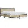 vidaXL Cadre de lit chêne sonoma 120x190 cm bois d'ingénierie et métal