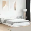 vidaXL Cadre de lit avec lumières LED blanc 140x190 cm bois ingénierie