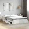 vidaXL Cadre de lit à tiroirs blanc 160x200cm bois d'ingénierie
