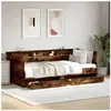 vidaXL Lit de jour et tiroirs chêne fumé 75x190 cm bois d'ingénierie