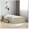 vidaXL Cadre de lit et tiroirs chêne sonoma 75x190cm bois d'ingénierie