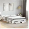 vidaXL Cadre de lit avec tiroirs blanc 140x190cm bois d'ingénierie