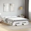 vidaXL Cadre de lit avec tiroirs blanc 140x200 cm bois d'ingénierie