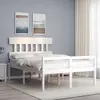 vidaXL Cadre de lit blanc 140x190 cm bois de pin massif