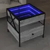 vidaXL Table basse avec LED Infinity sonoma gris 50x50x51 cm