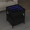 vidaXL Table basse avec LED Infinity noir 40x40x51 cm