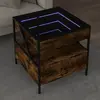 vidaXL Table basse avec LED Infinity chêne fumé 50x50x51 cm