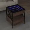 vidaXL Table basse avec LED Infinity chêne marron 40x40x51 cm