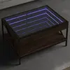 vidaXL Table basse avec LED infini chêne marron 70x50x38 cm