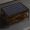 vidaXL Table basse avec LED Infinity chêne fumé 70x50x38 cm