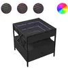 vidaXL Table basse avec LED Infinity noir 50x50x51 cm