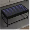 vidaXL Table basse avec LED infini noir 90x50x41 cm