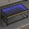 vidaXL Table basse avec LED infini chêne sonoma 90x50x41 cm